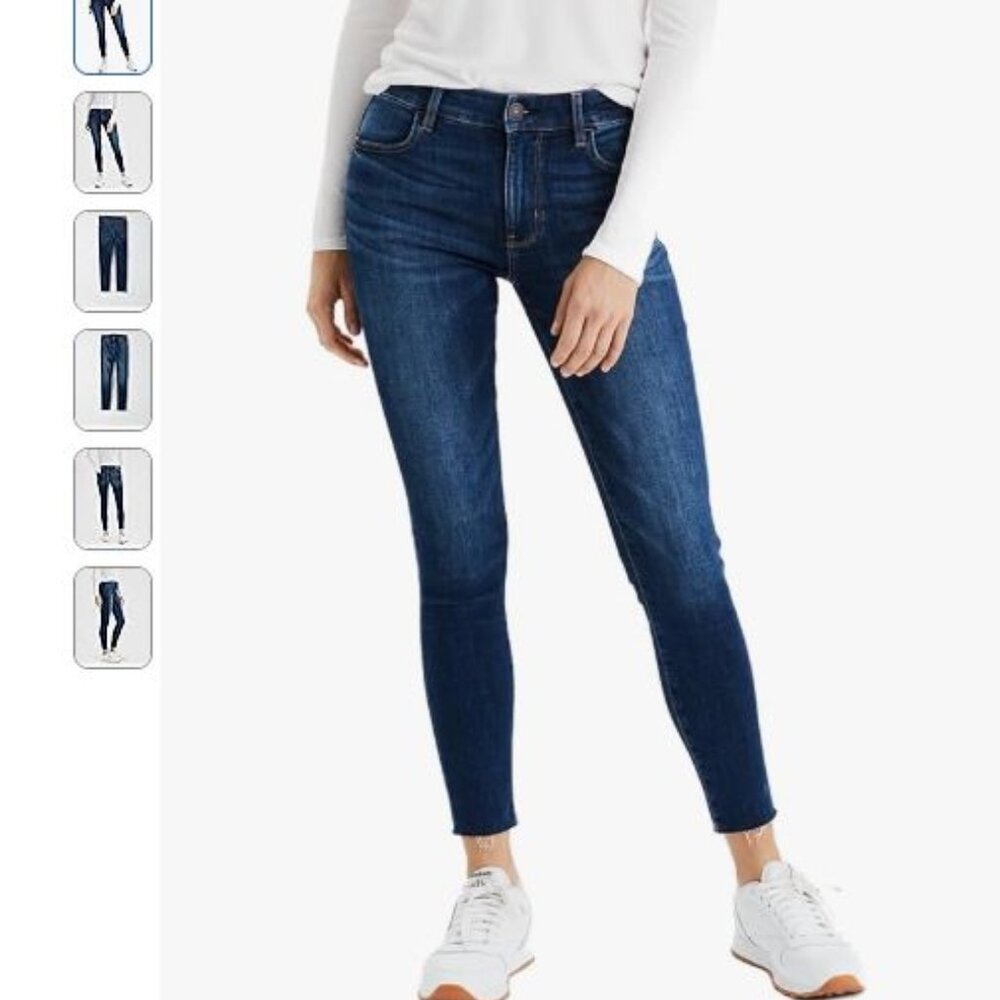 AE American Eagle Next Level High Waisted Jeans Jeggings Crop GUC 8